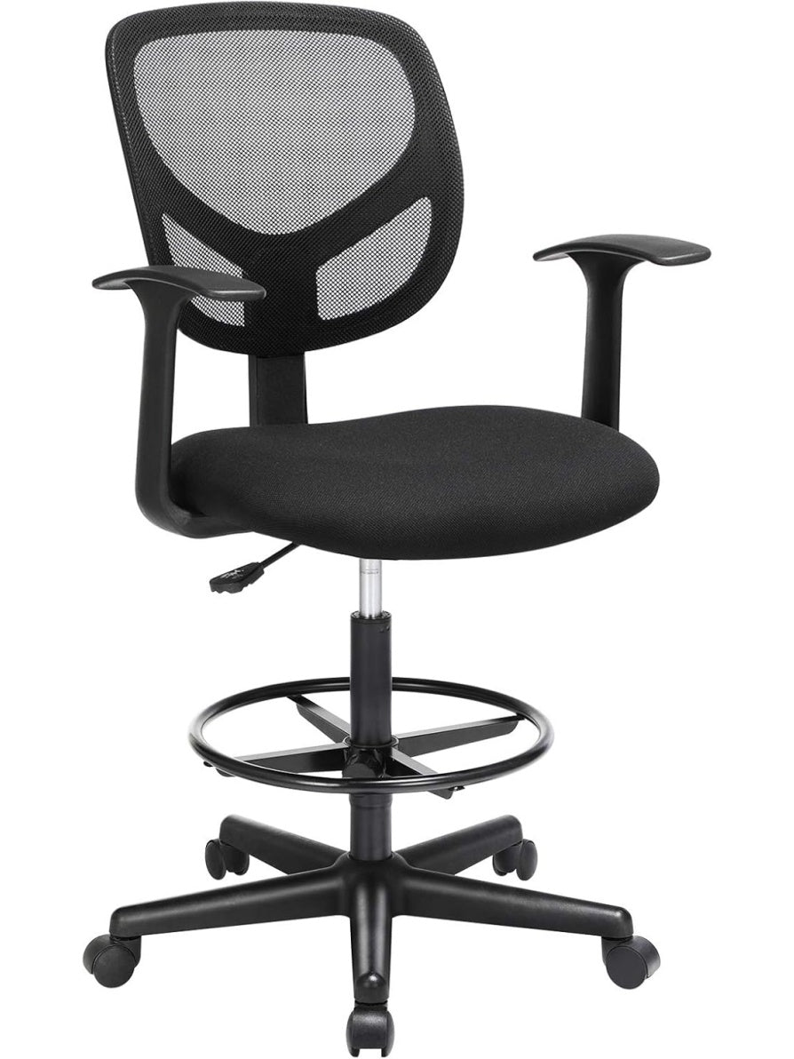 Silla ergonomica de malla giratoria con altura ajustable reposapies regulable y reposabrazos para oficina