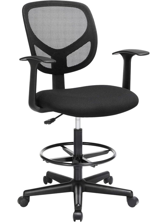 Silla ergonomica de malla giratoria con altura ajustable reposapies regulable y reposabrazos para oficina