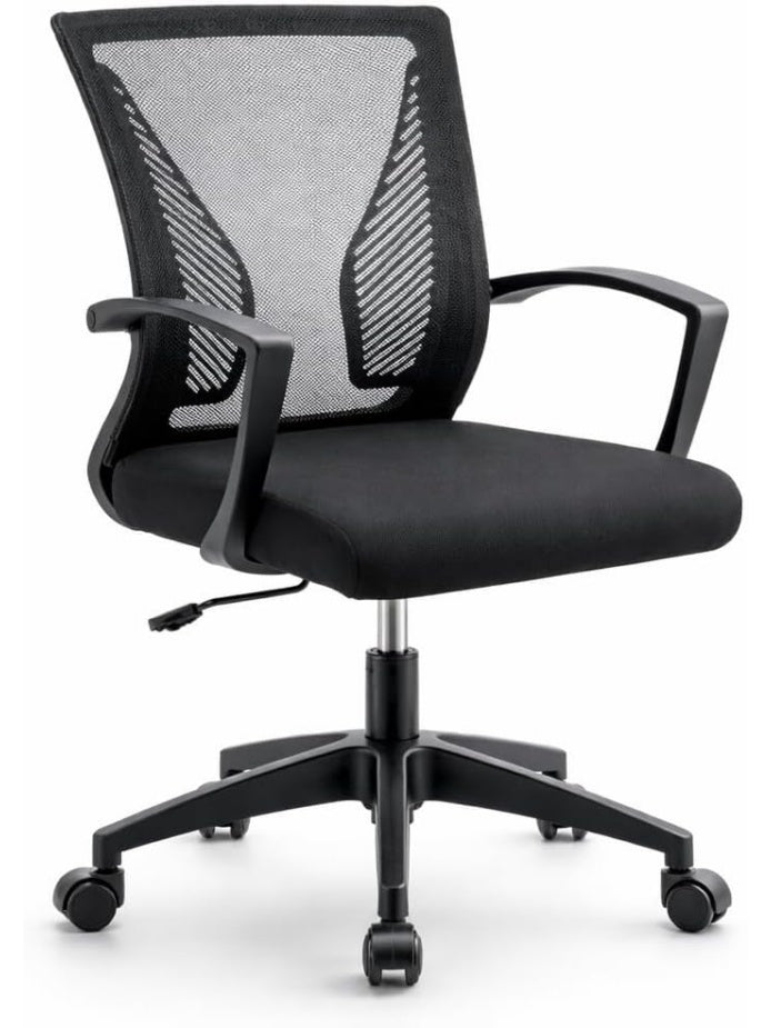 Silla ergonomica de escritorio con ruedas soporte lumbar y respaldo de malla transpirable para teletrabajo