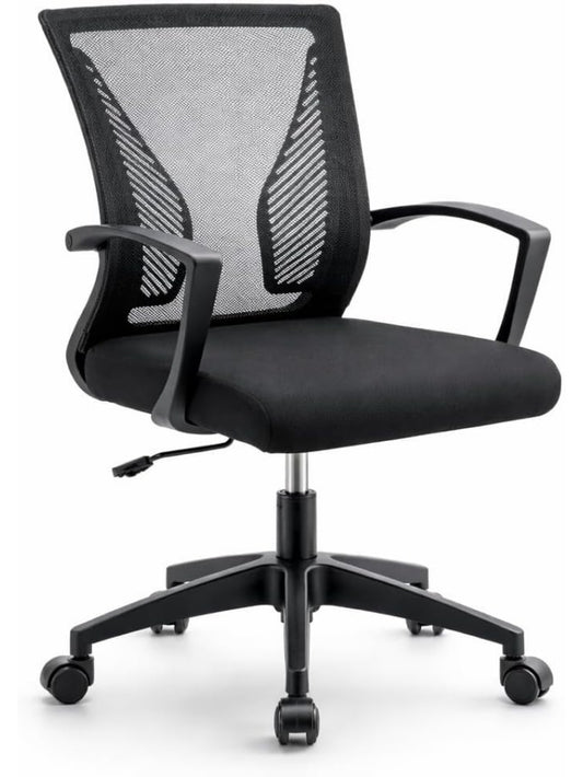 Silla ergonomica de escritorio con ruedas soporte lumbar y respaldo de malla transpirable para teletrabajo