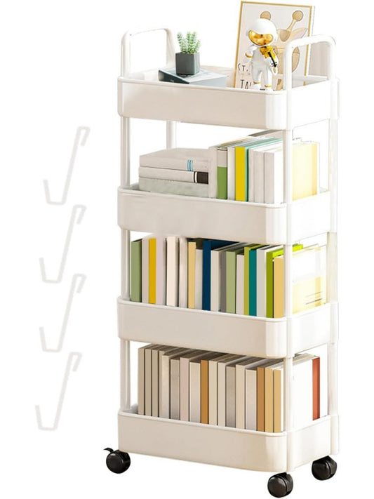 Carrito movil organizador con ruedas para libros documentos y almacenamiento en aula biblioteca u oficina