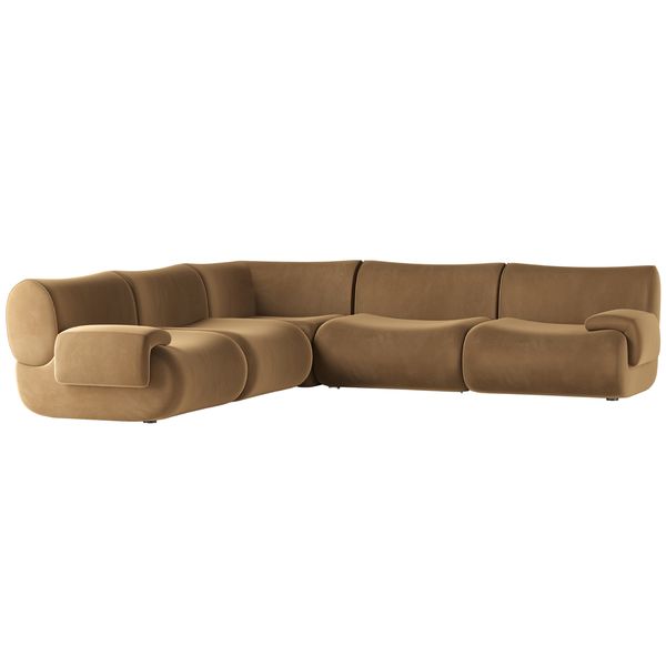 Sofa modular terciopelo Zenith, marron latte