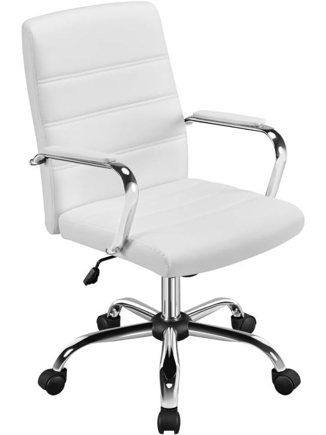Silla ergonomica reclinable de oficina con reposabrazos ajustables y acabado moderno