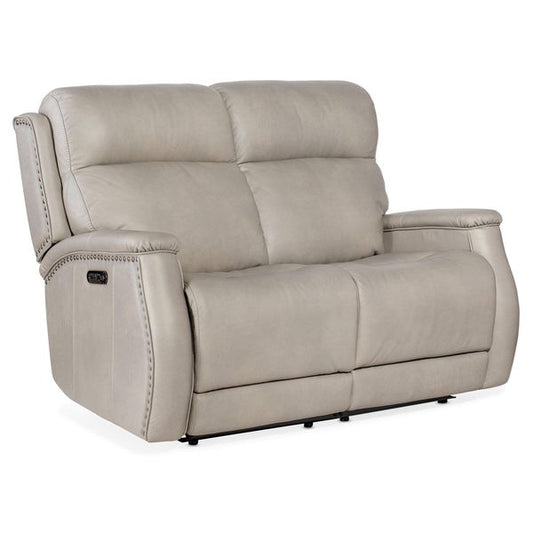 Sillon doble consola el¨¦ctrico piel Somers, topo oscuro Somers